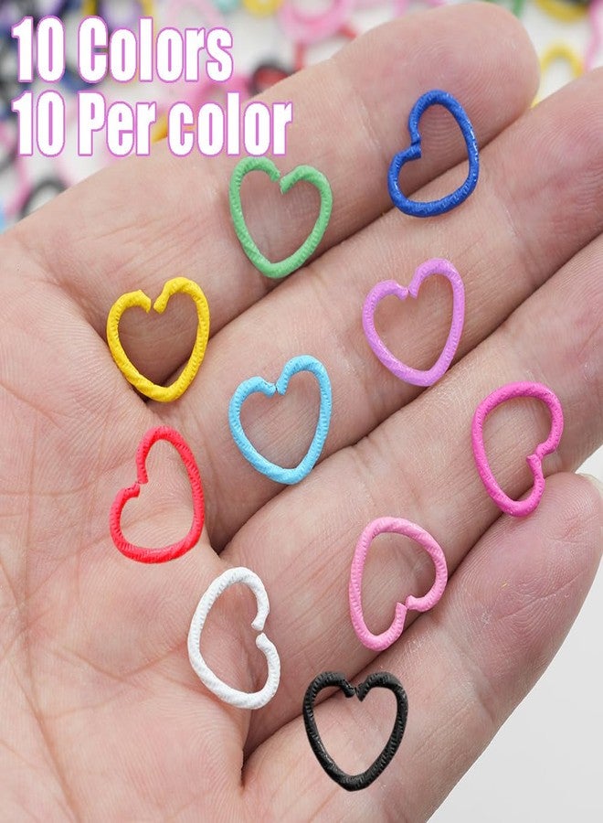 Ouliget Colorful Love Shape Braids Ring Clips,African Braid Decorations Circle Hair Jewelry Set,Cute Rings Accessories for Women's Hairstyles Dreadlocks Hair,100 Pieces - Image 2